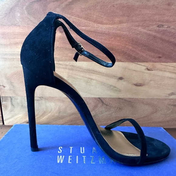 Stuart Weitzman Nudist Stiletto sandal in Black Noir Size 8 - Picture 4 of 5